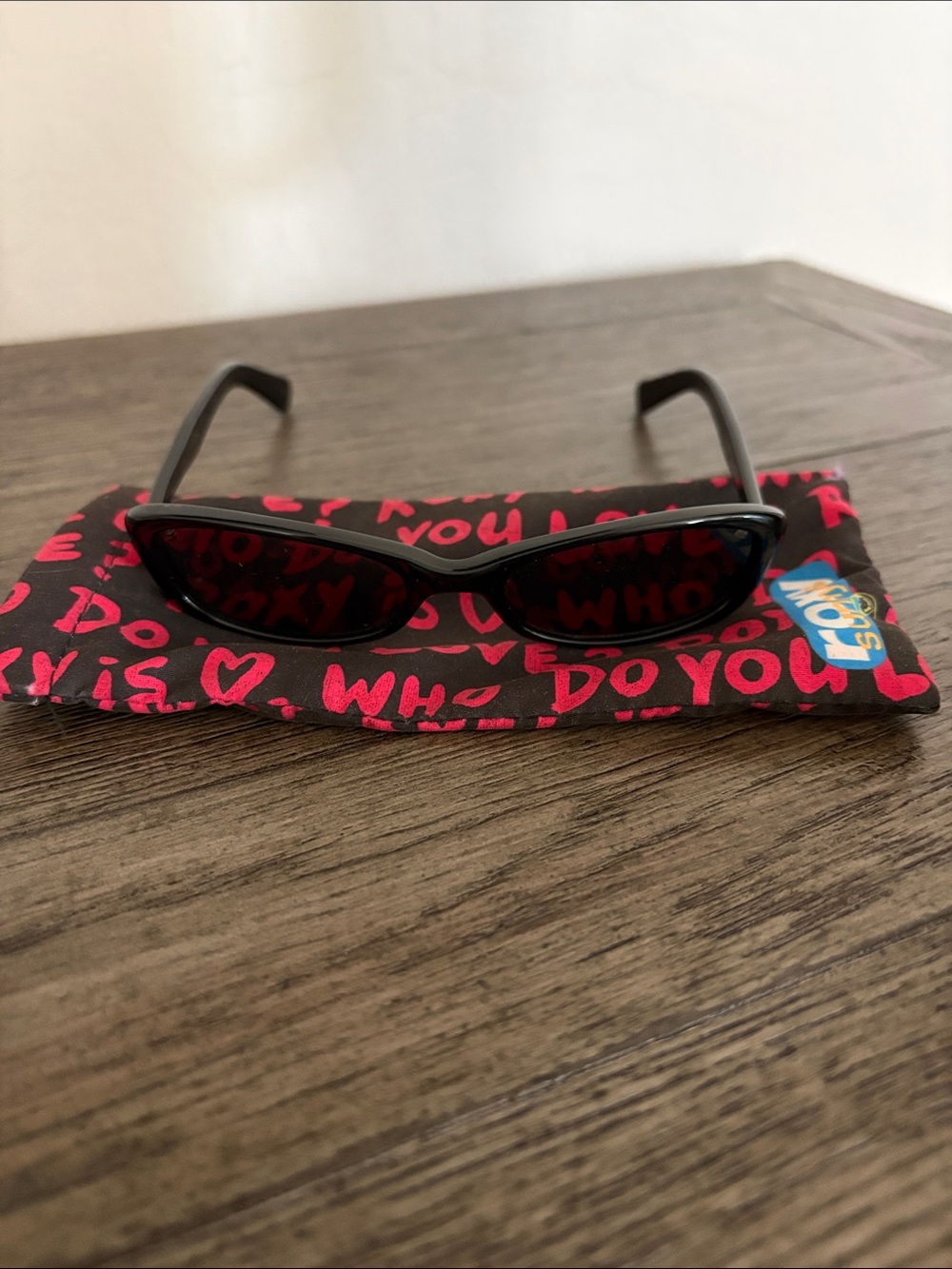Ladies Roxy Black Slim Frame Sunglasses with Pouch